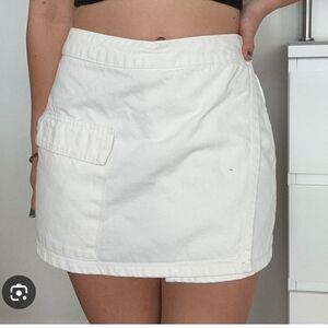 Primark Cotton Denim Wrap Mini Skirt with Pockets US14